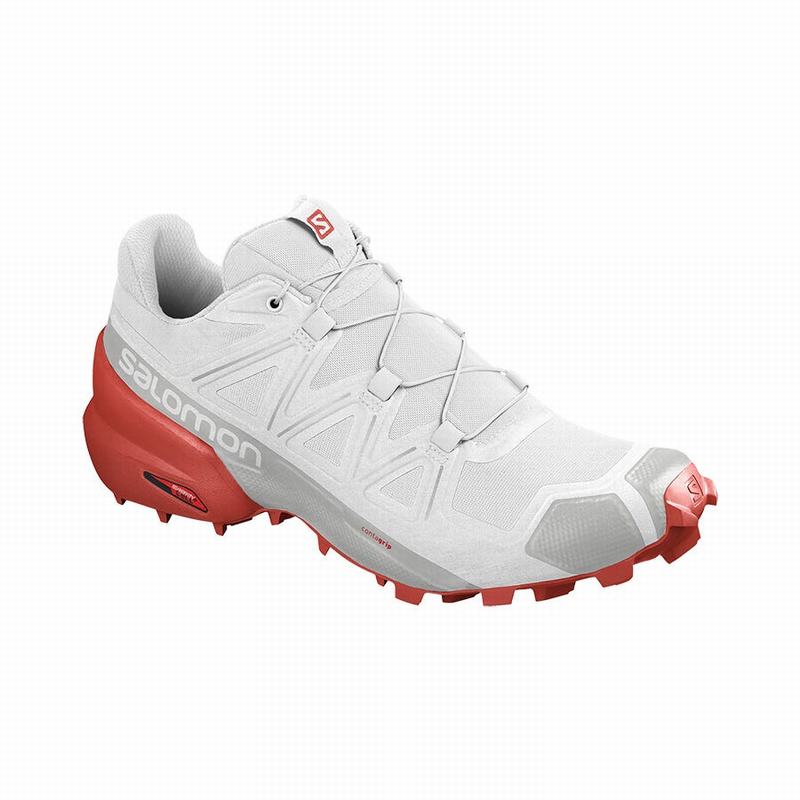SALOMON UK SPEEDCROSS 5 - Mens Trail Running Shoes White/Red,GQFH27638
